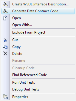 Generate Data Contract Code…